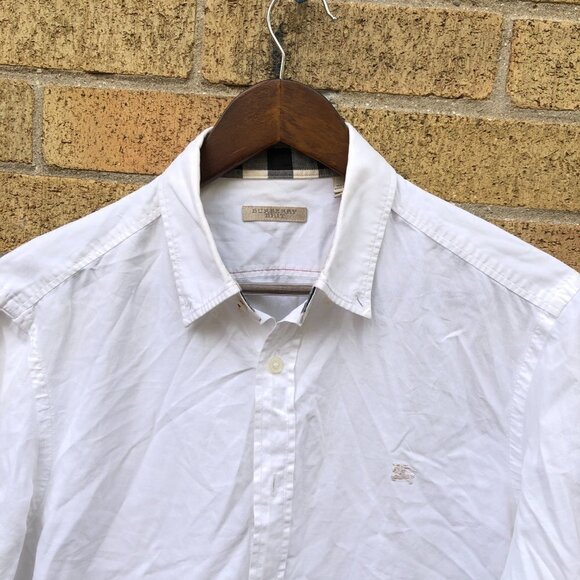 Vintage Burberry Brit Button Up Dress Shirt Medium - Picture 5 of 9